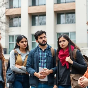 International students at Brown University discussing visa issues