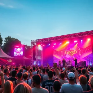 Crowd enjoying the Spring Weekend 2025 music festival at Brown University