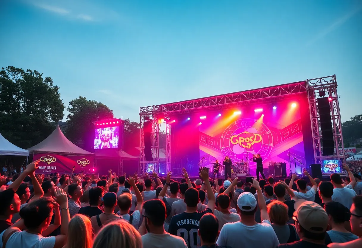 Crowd enjoying the Spring Weekend 2025 music festival at Brown University