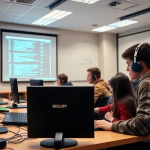 Students participating in LCCC's cybersecurity program
