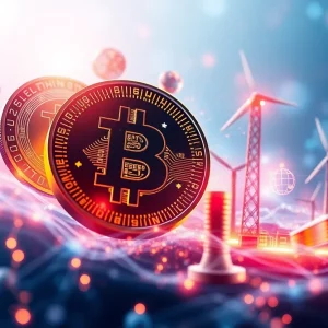 Visual representation of cryptocurrency and energy integration