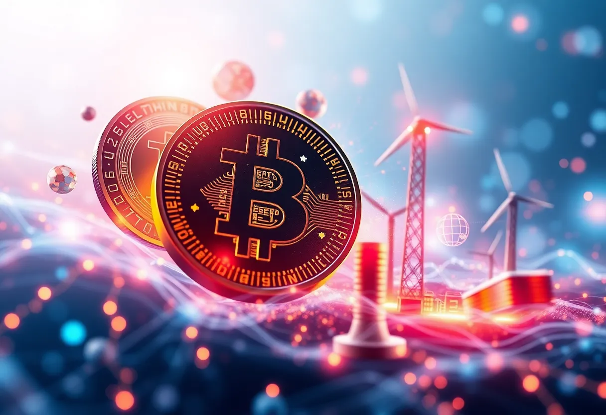 Visual representation of cryptocurrency and energy integration