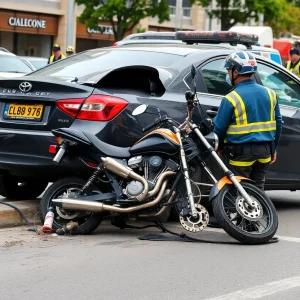 Scene of a motorcycle crash in Providence, Rhode Island.