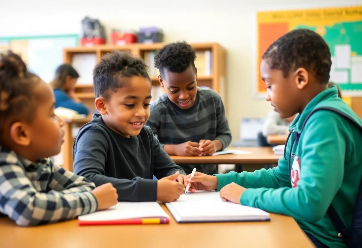 Students and teachers engaging in a modern classroom in Providence