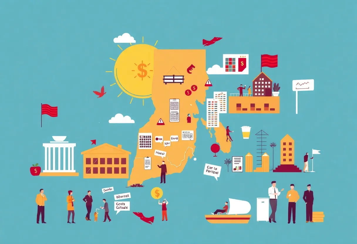 Illustration of economic challenges in Rhode Island