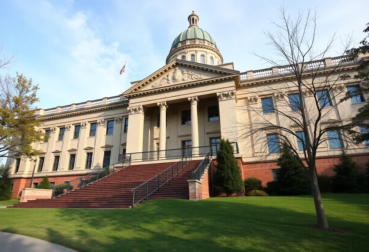 Rhode Island legislative building during a tax policy debate