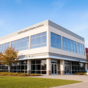 Rhode Island Department of Human Services building symbolizing technology and recovery.