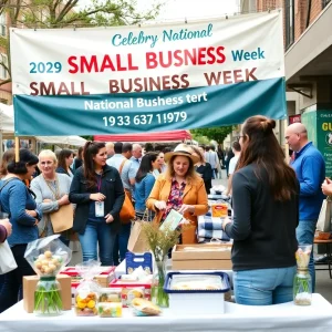 Community event celebrating National Small Business Week with small business owners