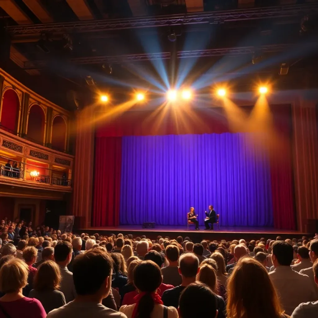 Theater audience awaiting a performance at Trinity Repertory Company