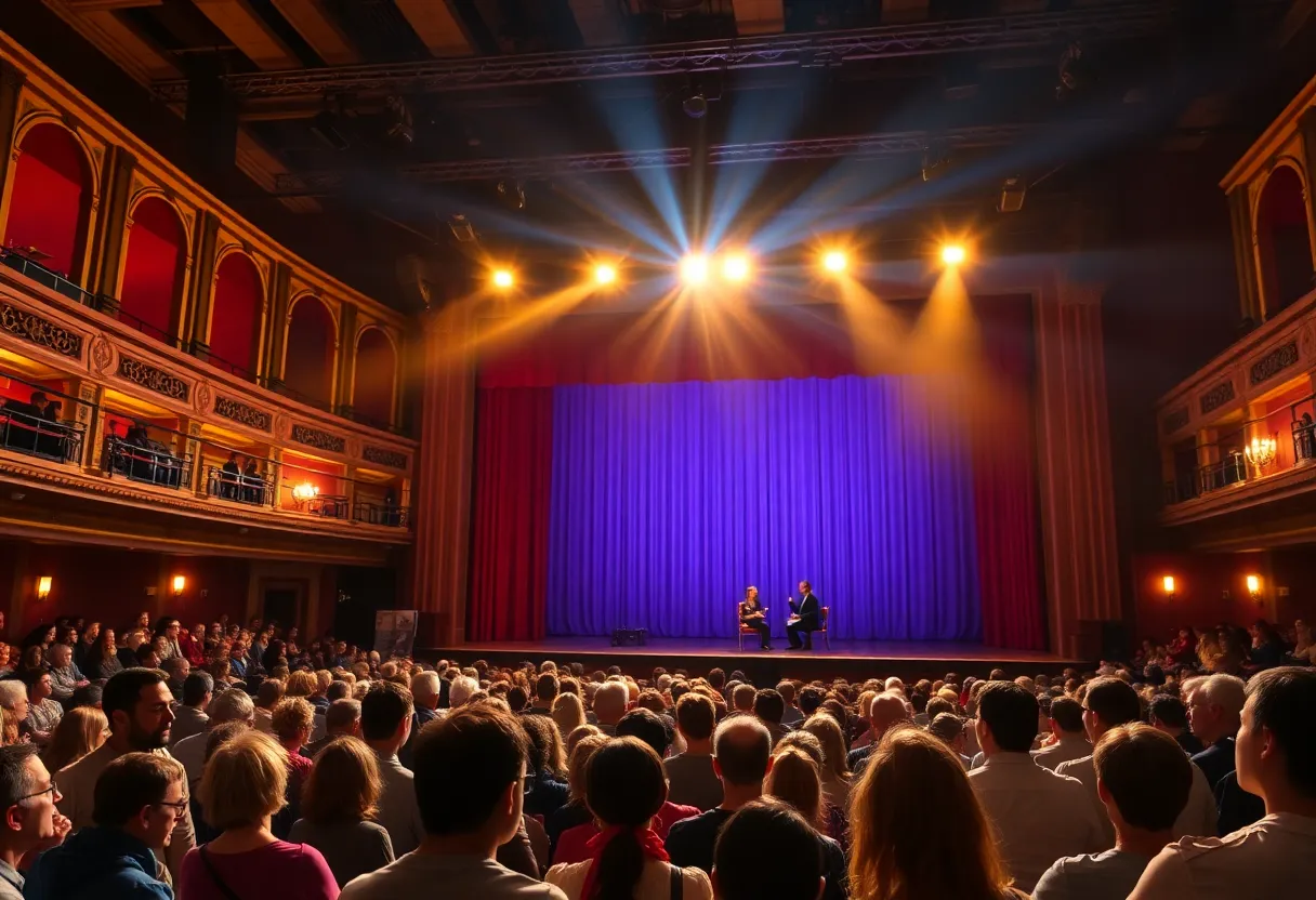 Theater audience awaiting a performance at Trinity Repertory Company