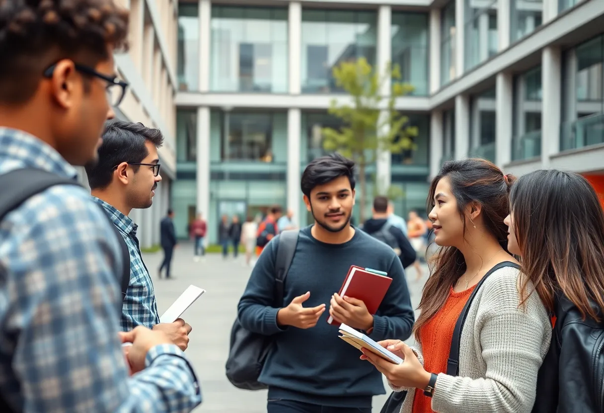 Students collaborating at Brown University Watson School of International and Public Affairs
