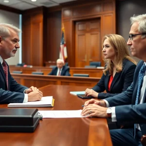 Inside a courtroom focused on attorney negotiations