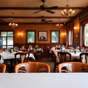 Empty dining area of Bertucci's restaurant post-closure