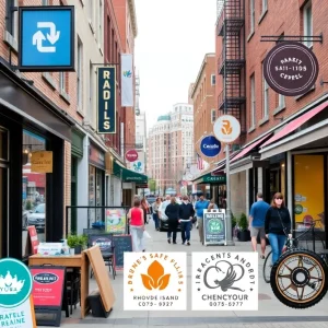A vibrant representation of local businesses and branding in Rhode Island.