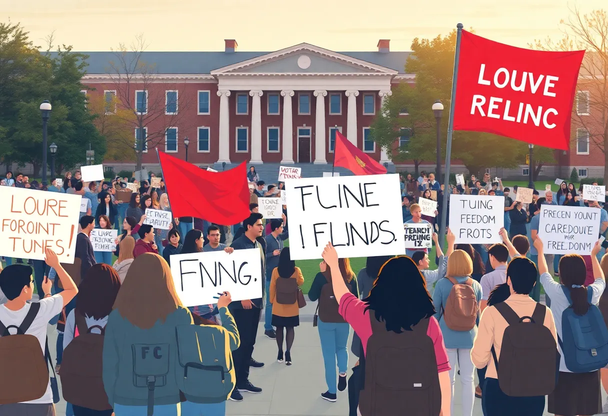 A peaceful protest at Brown University showcasing diverse student engagement.