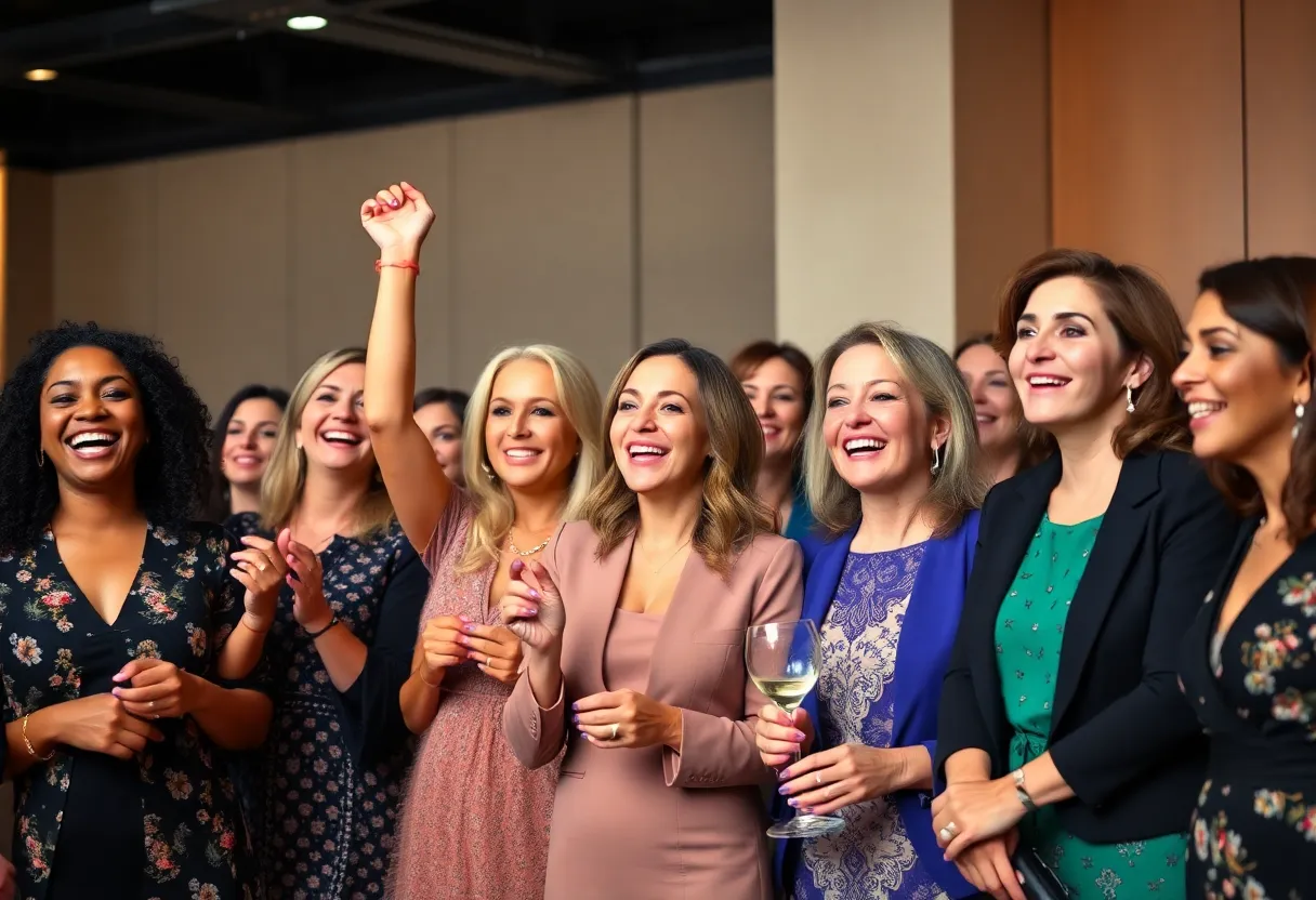 Women celebrating at the Business Women Awards