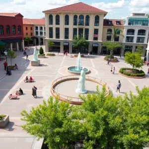 An artist's rendering of the restored Cathedral Square in Providence