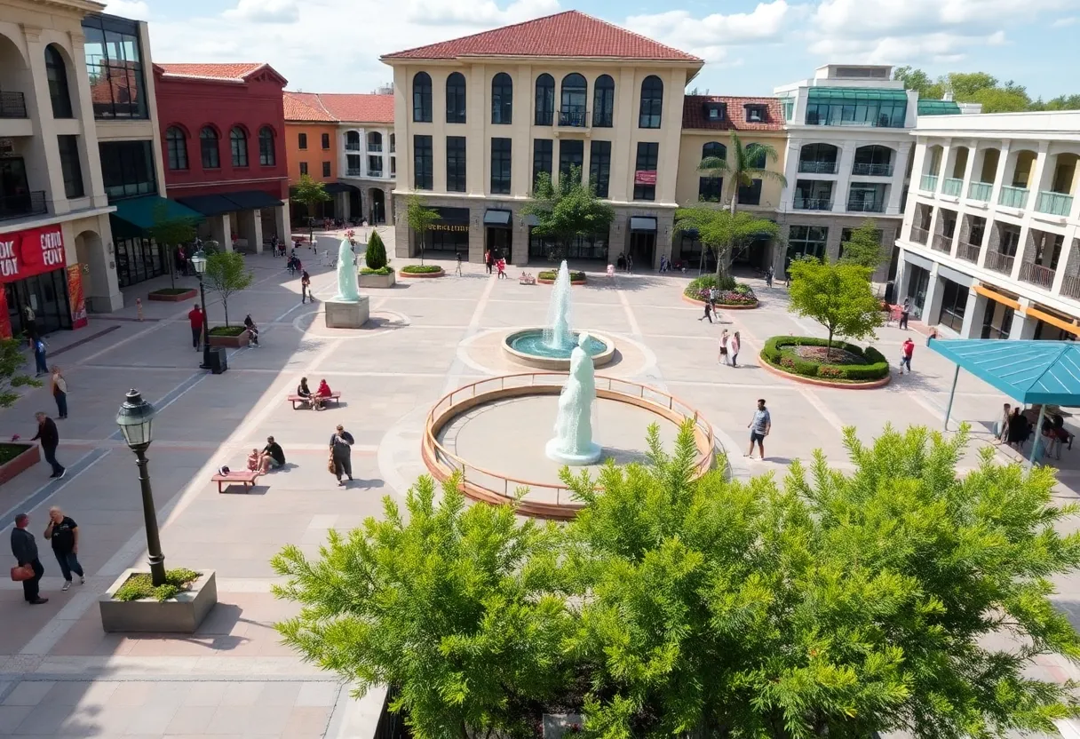 An artist's rendering of the restored Cathedral Square in Providence