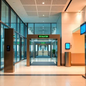 Advanced security system at CharterCARE Health Partners hospital entrance