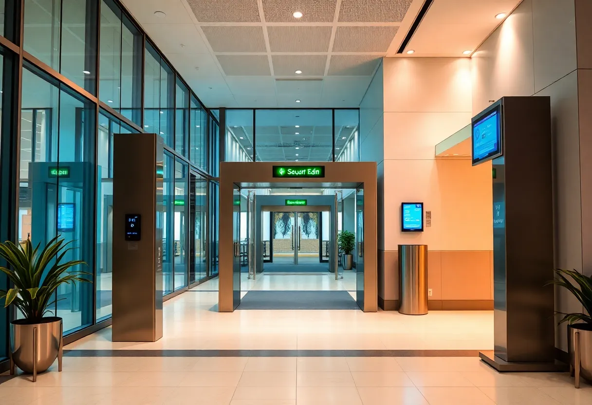 Advanced security system at CharterCARE Health Partners hospital entrance