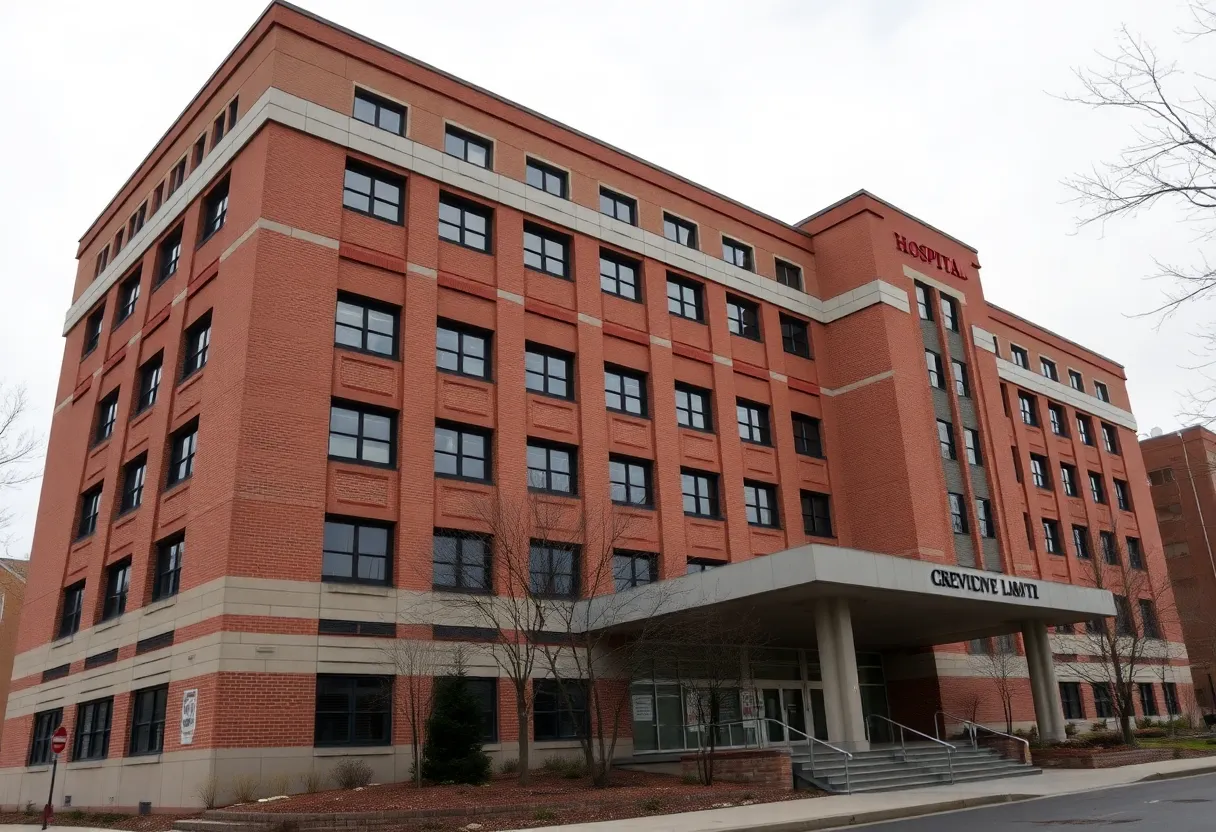 Exterior view of CharterCARE Hospital amidst financial uncertainty