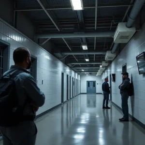 A correctional facility showcasing security features.