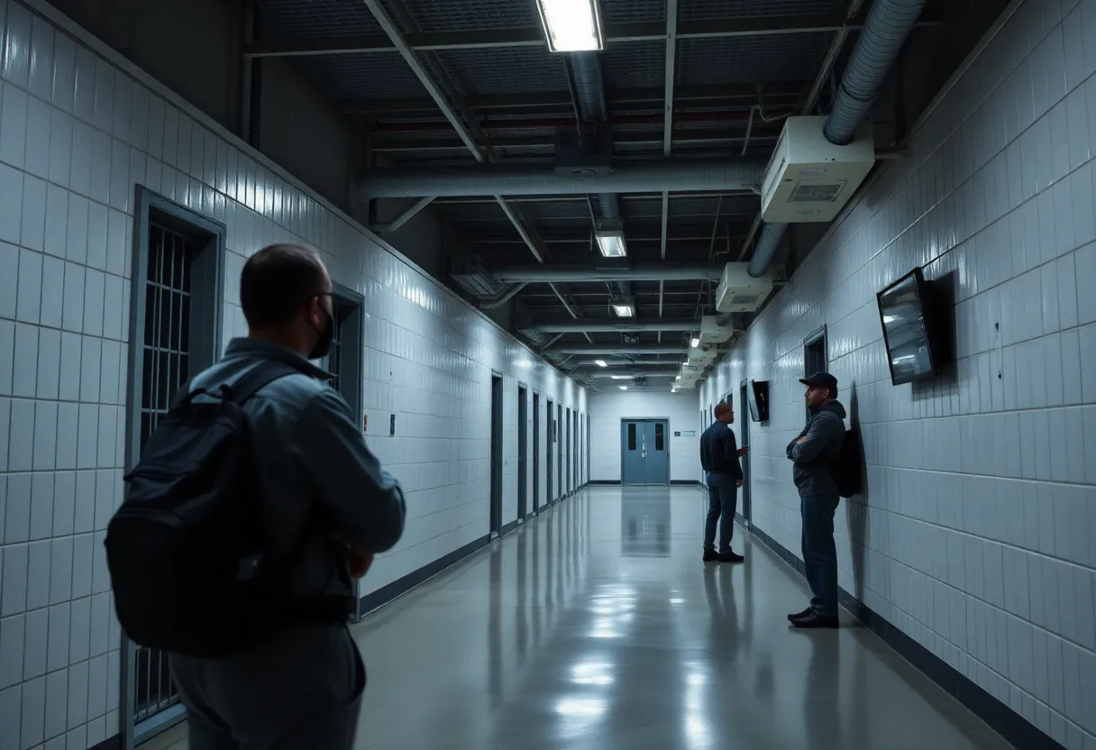 A correctional facility showcasing security features.