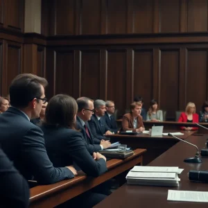 Jurors deliberating in a courtroom