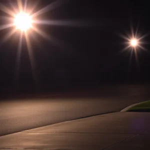 Scene of a hit-and-run incident with police lights
