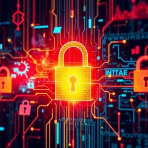 An abstract image symbolizing cybersecurity threats