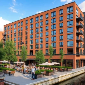 Rendering of the Dyer Wharf development project in Providence