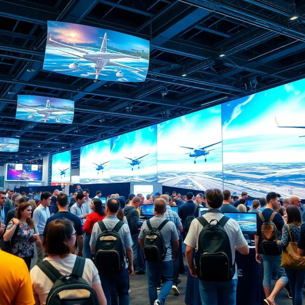 FlightSimExpo 2025 attendees exploring aviation technology