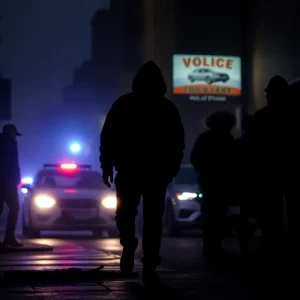 Illustration of gang violence impact in an urban setting