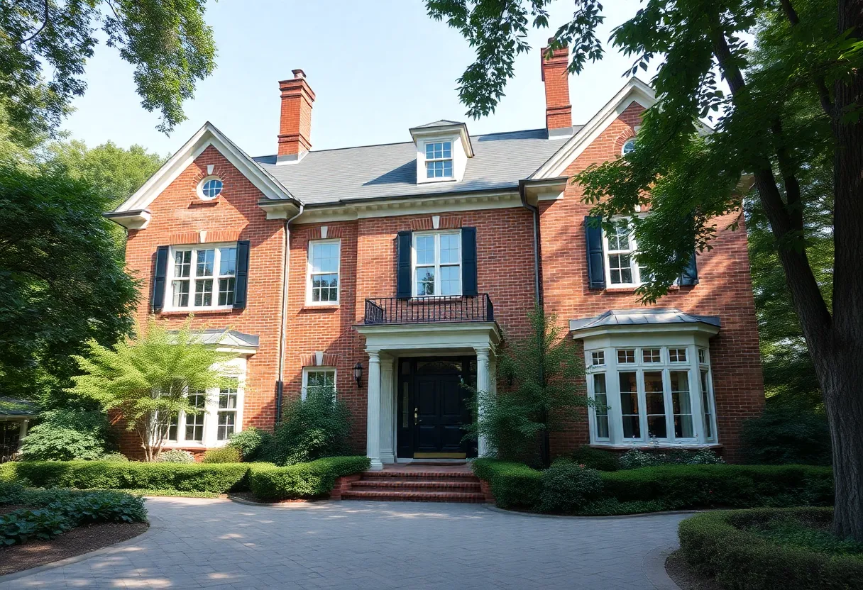 The historic Gilman House in Providence, Rhode Island, featuring a beautiful brick exterior and renovated landscape.