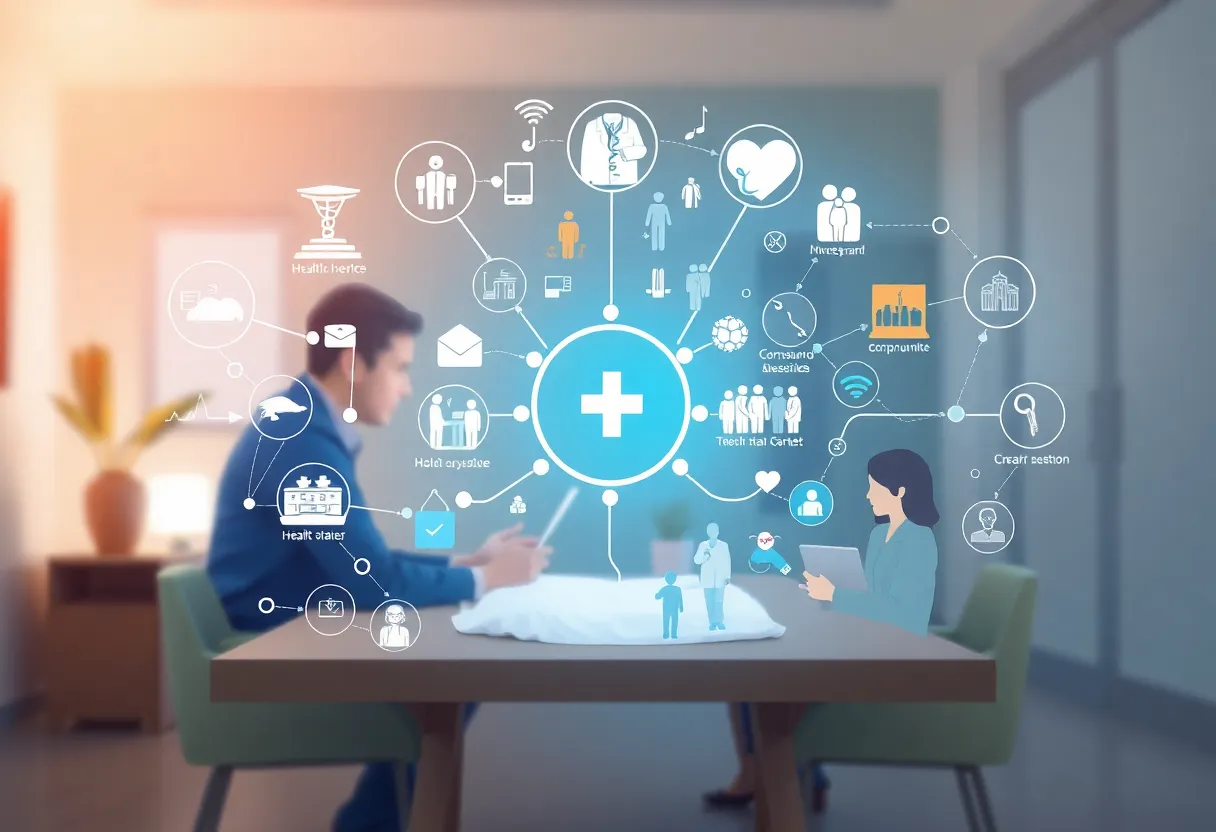 Visual representation of an improved healthcare system with community support.