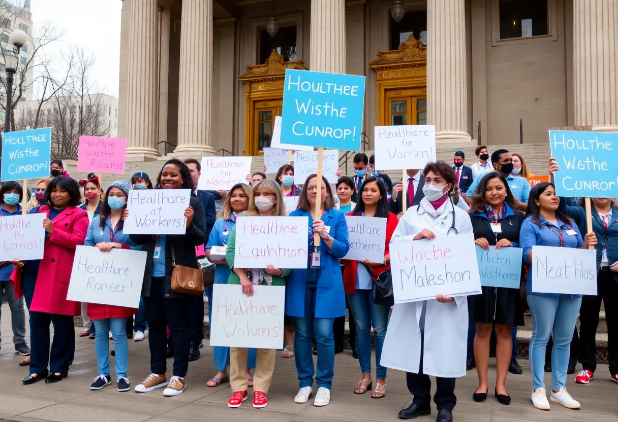 Health workers rallying for better healthcare access in Rhode Island