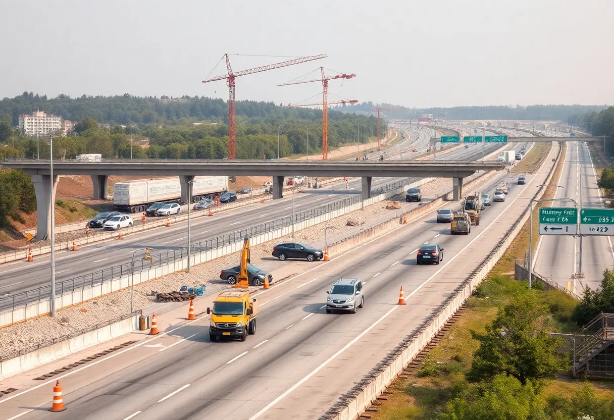 Construction site on I-95 for bridge renovations