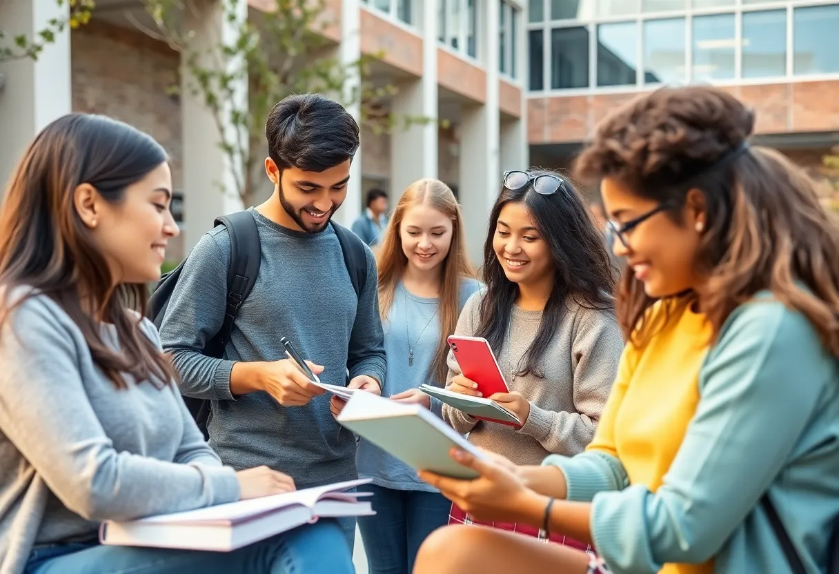 Students studying at JWU campus