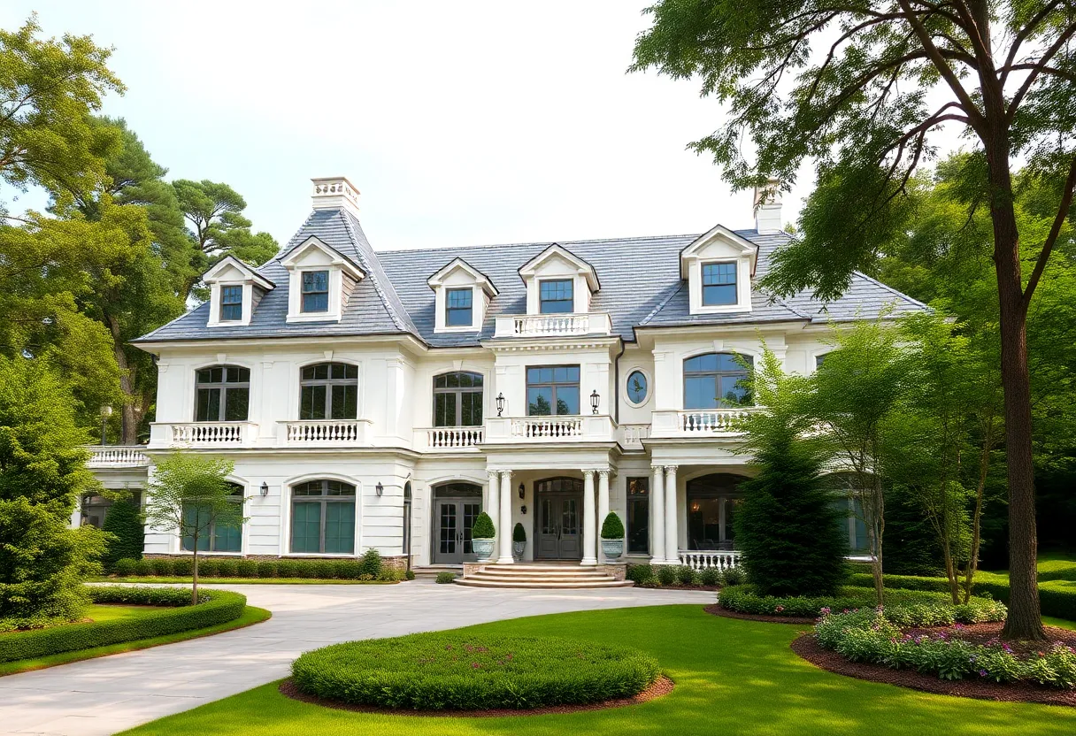 Exterior view of a luxurious mini-estate for sale in Providence