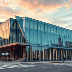 Modern office building representing corporate relocation