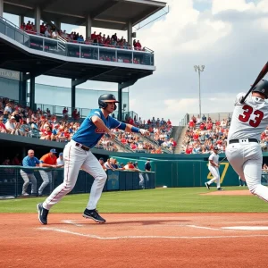 Baseball players in action during Ivy League Tournament