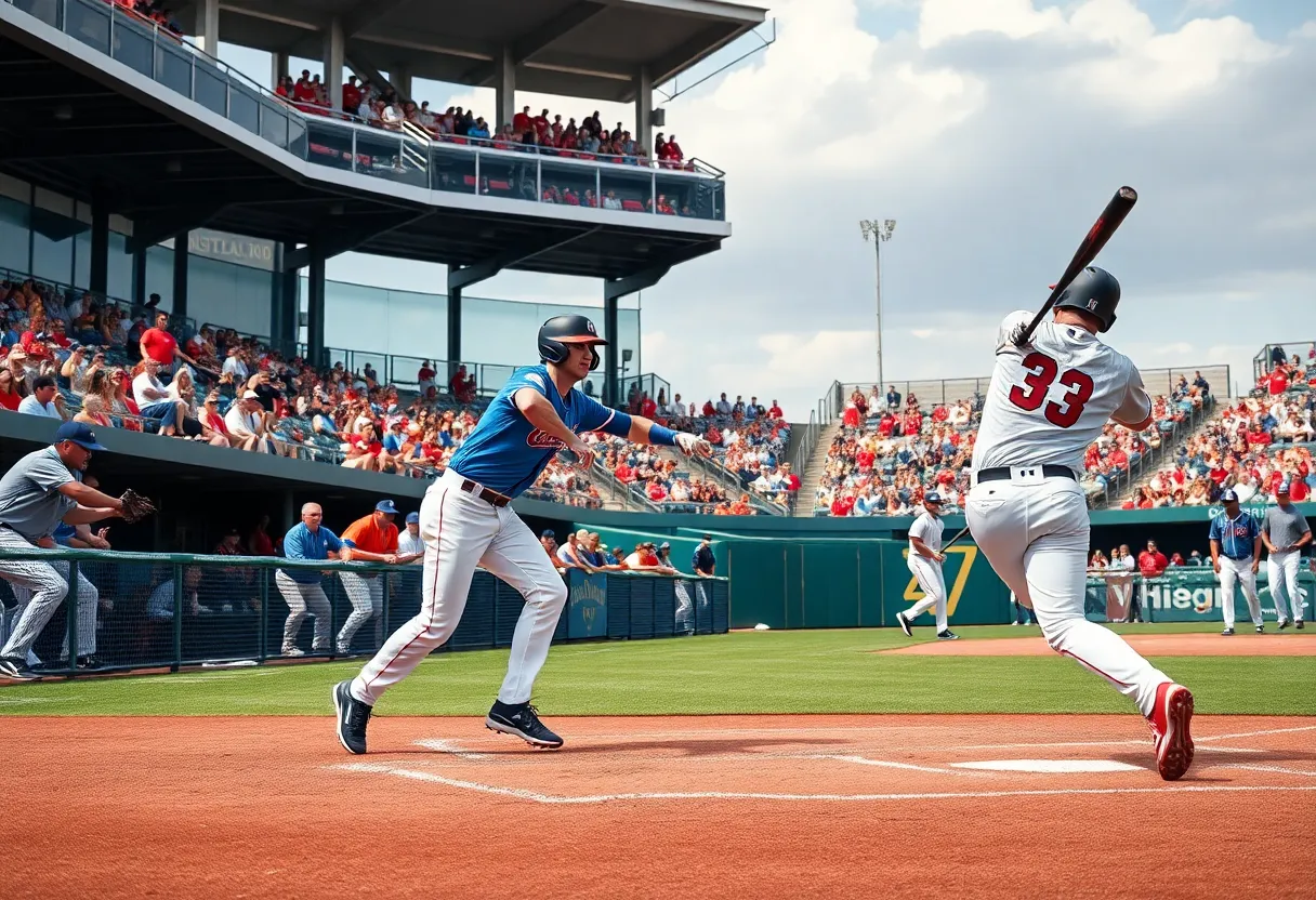 Baseball players in action during Ivy League Tournament