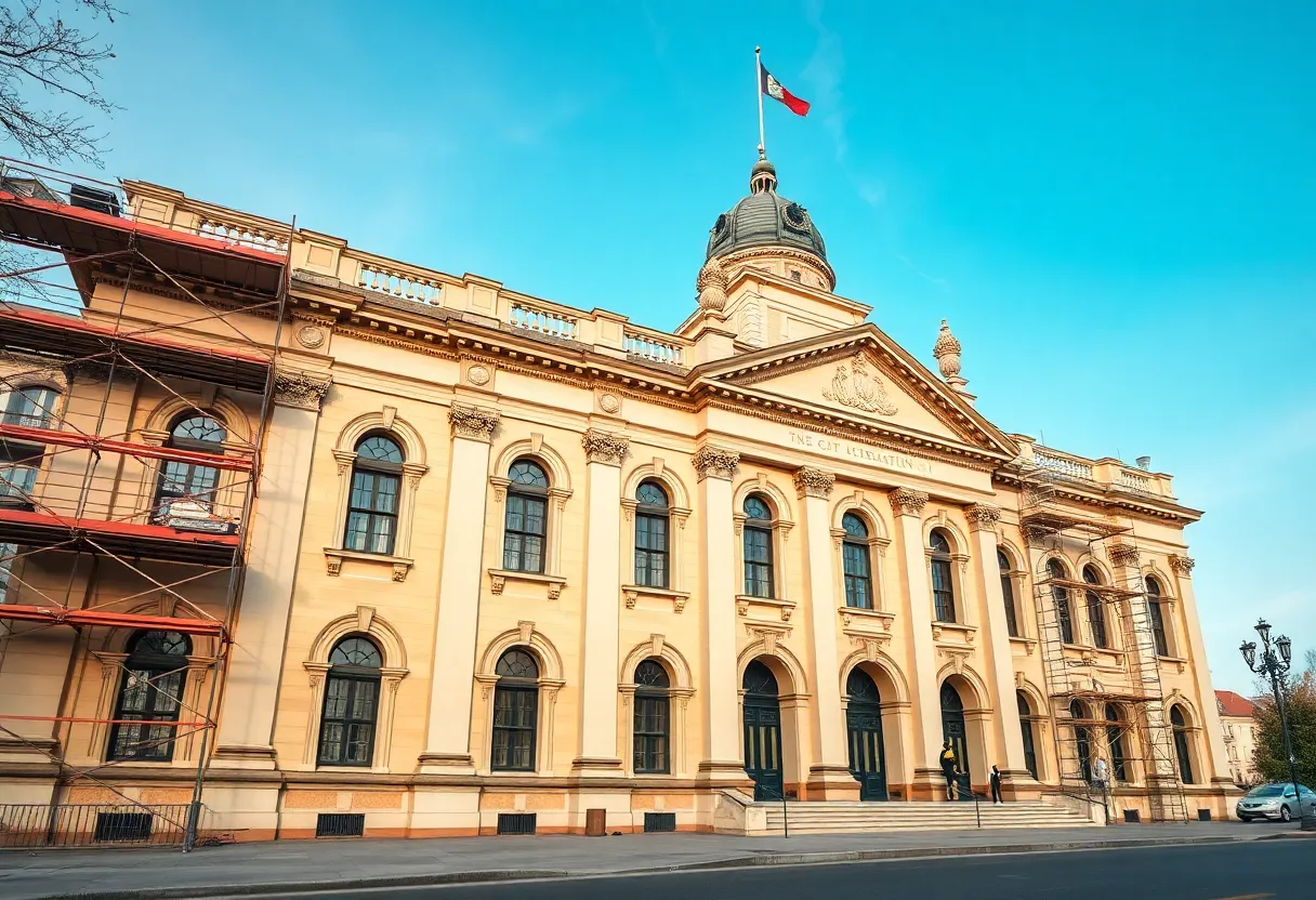 Providence City Hall undergoing restoration work