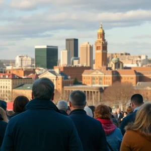 Community gathering in Providence, Rhode Island