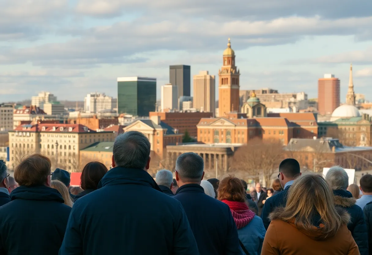 Community gathering in Providence, Rhode Island