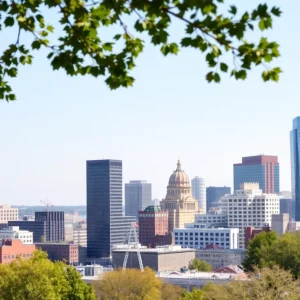 A skyline view of Providence showcasing the city's business district.