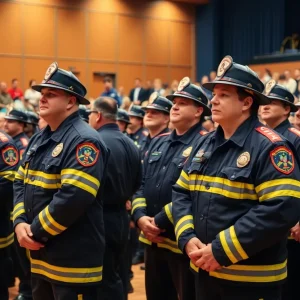 Providence firefighters at a swearing-in ceremony