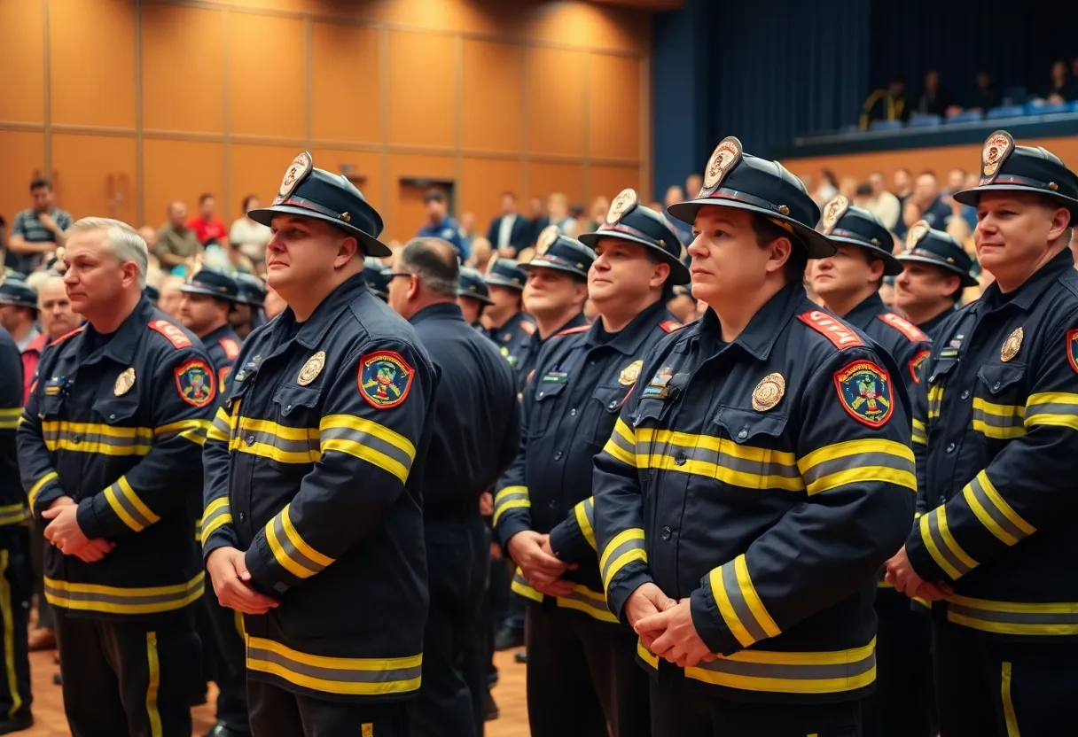 Providence firefighters at a swearing-in ceremony