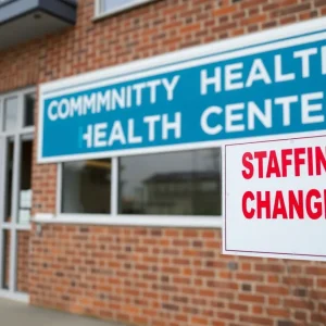 Closed sign outside a healthcare center in Providence
