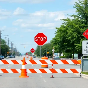 Construction lane closures on Allens Avenue in Providence for hurricane barrier repairs